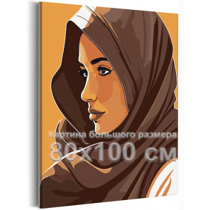 Портрет кареглазой девушки Минимализм Интерьерная Женщина Люди 80х100 Раскраска картина по номерам на холсте