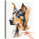 Портрет любимого добермана Собака Животные Арт Раскраска картина по номерам на холсте