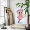 Девочка в венке роз Аниме Ребенок Детская Для детей Для девочек Простая 60х80 Раскраска картина по номерам на холсте