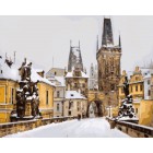 Карлов мост зимой, Прага Раскраска картина по номерам акриловыми красками на холсте | Картина по цифрам купить