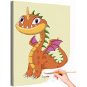 Послушный дракон Животные Символ года Для детей Детская Простая Раскраска картина по номерам на холсте