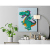 Яркий веселый дракон Животные Раскраска картина по номерам на холсте