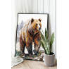 Горный бурый медведь Раскраска картина по номерам на холсте