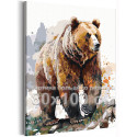 Горный бурый медведь Животные Хищник 80х100 Раскраска картина по номерам на холсте