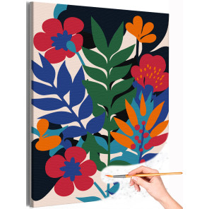 Полевые цветы минимализм Букет Растения Интерьерная Легкая Раскраска картина по номерам на холсте