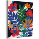 Полевые цветы минимализм Букет Растения Интерьерная Легкая 75х100 Раскраска картина по номерам на холсте