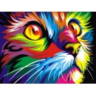 Радужный кот Ваю Ромдони Раскраска картина по номерам акриловыми красками на холсте | Картина по цифрам купить