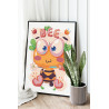 Смешная пчела Коллекция Funny Животные Для детей детские Для мальчиков Для девочек Раскраска картина по номерам на холсте