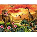 Земля динозавров Раскраска картина по номерам на холсте