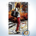 Девушка с зонтиком Раскраска картина по номерам на холсте Hobbart