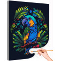 Попугай на ветке с фруктами Птицы Яркая Для детей Детская Раскраска картина по номерам на холсте