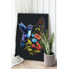 Колибри в сумерках Птицы Цветы Природа 80х100 Раскраска картина по номерам на холсте
