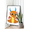 Веселый оранжевый дракон Животные Символ года Для детей Детская Простая Раскраска картина по номерам на холсте