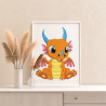 Веселый оранжевый дракон Животные Символ года Для детей Детская Простая Раскраска картина по номерам на холсте