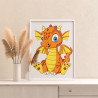 Маленький оранжевый дракон Животные Символ года Для детей Детский Простая Раскраска картина по номерам на холсте
