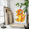 Маленький оранжевый дракон Животные Символ года Для детей Детский Простая 75х100 Раскраска картина по номерам на холсте