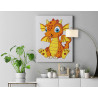 Маленький оранжевый дракон Животные Символ года Для детей Детский Простая 75х100 Раскраска картина по номерам на холсте