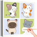 Забавные котики Коллекция Cute animals Раскраска картина по номерам на холсте