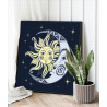 Солнце и луна на ночном небе Орнамент Раскраска картина по номерам на холсте