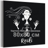  Эзотерика / Девушка на черном фоне / Йога, медитация 80х80 см Раскраска картина по номерам на холсте AAAA-C0312-80x80
