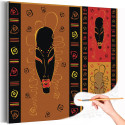 Этническая маска Орнамент Африка Раскраска картина по номерам на холсте