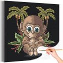 Забавная обезьянка Животные Для детей Детские Для мальчиков Для девочек Раскраска картина по номерам на холсте