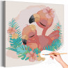 Фламинго с малышом Раскраска картина по номерам на холсте