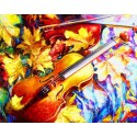 Осенняя скрипка Алмазная вышивка (мозаика) на подрамнике Color Kit
