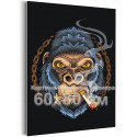 Портрет грозной гориллы Раскраска картина по номерам на холсте