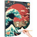 Волна в Японии Море Океан Раскраска картина по номерам на холсте