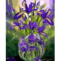 Букет весенних ирисов Раскраска картина по номерам на холсте Menglei
