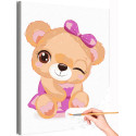 Медвежонок девочка Мишка Тедди Для детей Детские Для девочек Для мальчиков Раскраска картина по номерам на холсте
