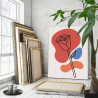 Бутон розы на красном Раскраска картина по номерам на холсте