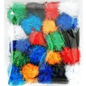 Яркий большой блеск (7цветов) Помпоны 40мм декоративные с блестящими нитями для поделок и детского творчества