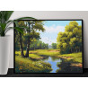 Лесная река летом Природа Пейзаж Интерьерная 80х100 Раскраска картина по номерам на холсте