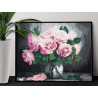 Розы для любимой девушки Букет в вазе Цветы Натюрморт Интерьерная 80х100 Раскраска картина по номерам на холсте