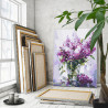 Ветви сирени в вазе Цветы Букет Натюрморт Интерьерная 80х100 Раскраска картина по номерам на холсте