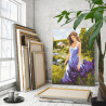 Девушка с цветами на природе Портрет Деревня Дом Лето Женщина 80х100 Раскраска картина по номерам на холсте
