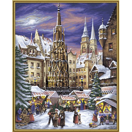 Рождественские гуляния Раскраска картина по номерам акриловыми красками Schipper (Германия)