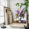 Букет сирени в классической вазе Натюрморт Цветы Интерьерная Маме 100х125 Раскраска картина по номерам на холсте