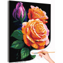 Три ярких розы Цветы Букет Ярка Интерьерная Раскраска картина по номерам на холсте