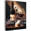 Натюрморт с вином и виноградом Еда Для Кухни Италия Интерьерная 100х125 Раскраска картина по номерам на холсте