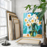  Нарциссы в стеклянной вазе Натюрморт Букет Цветы Весна Интерьерная 80х100 Раскраска картина по номерам на холсте AAAA-NK534-80x