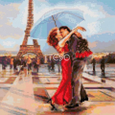 Свидание в Париже Алмазная мозаика на твердой основе Iteso