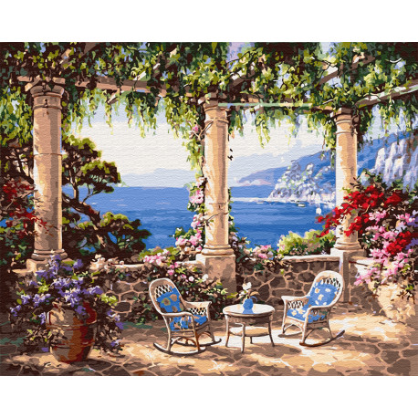  Сад у моря Раскраска картина по номерам на холсте ZX 22393