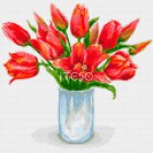 Красные тюльпаны Алмазная мозаика на твердой основе Iteso