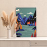 Живописная осень на горном озере Пейзаж Природа Горы Маленькая Раскраска картина по номерам на холсте