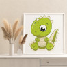 Малыш зеленый динозавр Животные Детские Для девочек Для мальчика Простая Маленькая Раскраска картина по номерам на холсте