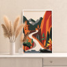 Пейзаж с китайской стеной Природа Горы Страны Маленькая Раскраска картина по номерам на холсте