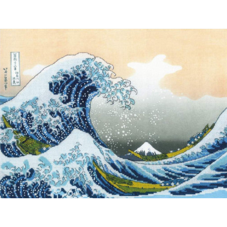  Большая волна в Канагаве по мотивам гравюры К. Хокусая Набор для вышивания Риолис 0100 РТ